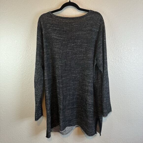 Eileen Fisher Sweater XL Organic Linen Cotton Lagenlook Gray Box Tunic Oversized - Picture 2 of 7
